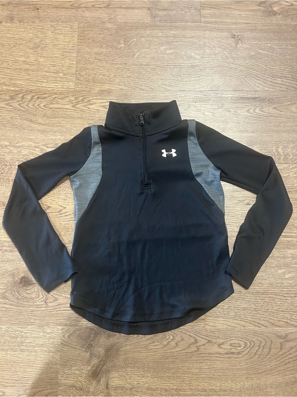 Under Armour Black & Gray Kids' Quarter-Zip Performance Hoodie